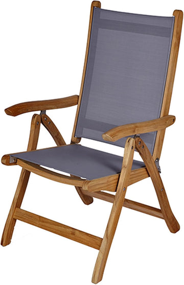 Florida Teak Sling Chair, Gray
