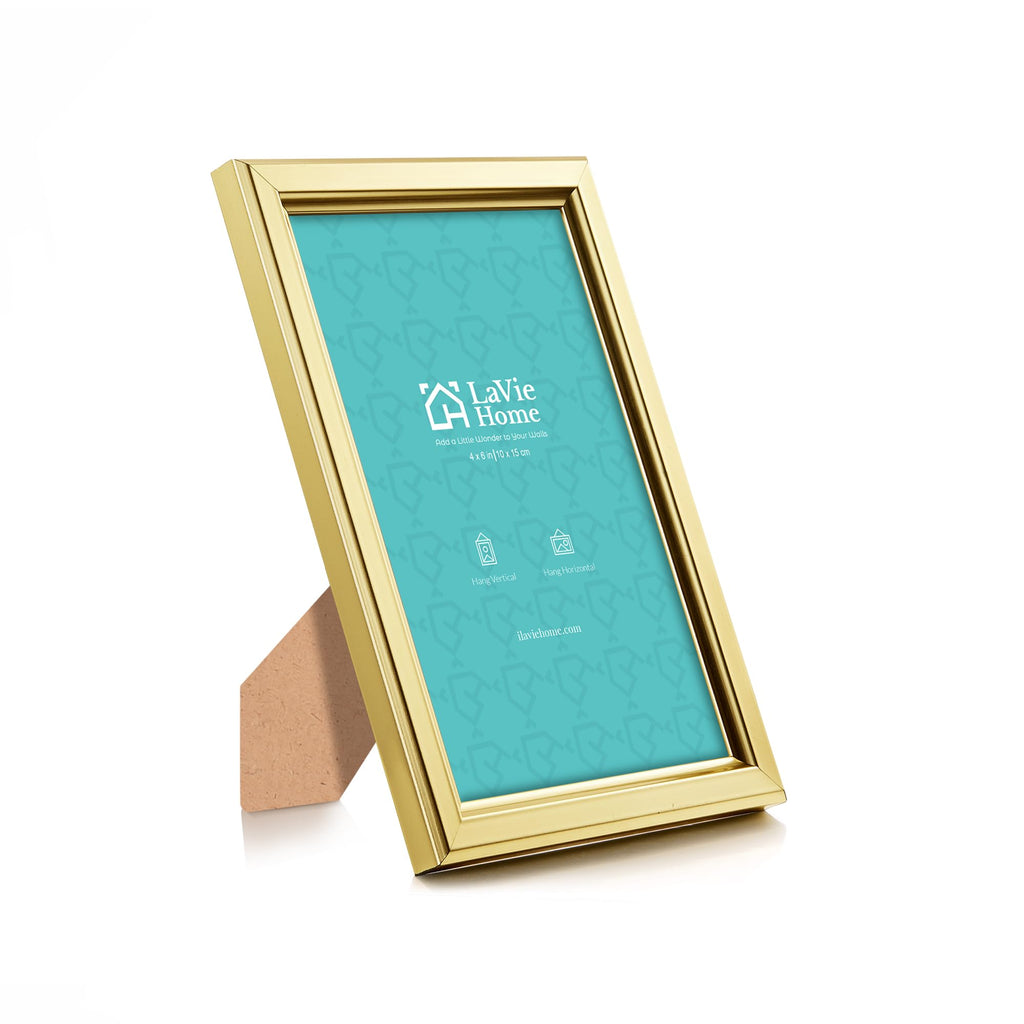 4x6 Picture Frames (6 Pc, Gold) Simple Designed Photo Frame with High Definition Glass for Wall Mount & Table Top