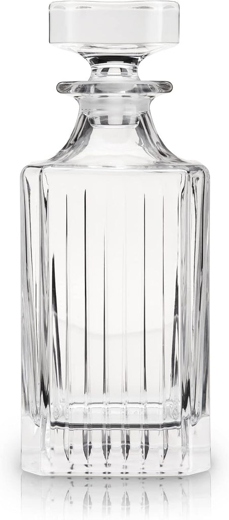 Reserve Milo Whiskey Decanter with Stopper, Stylish Crystal Liquor Decanter for Bourbon, Scotch, Spirits, Wedding