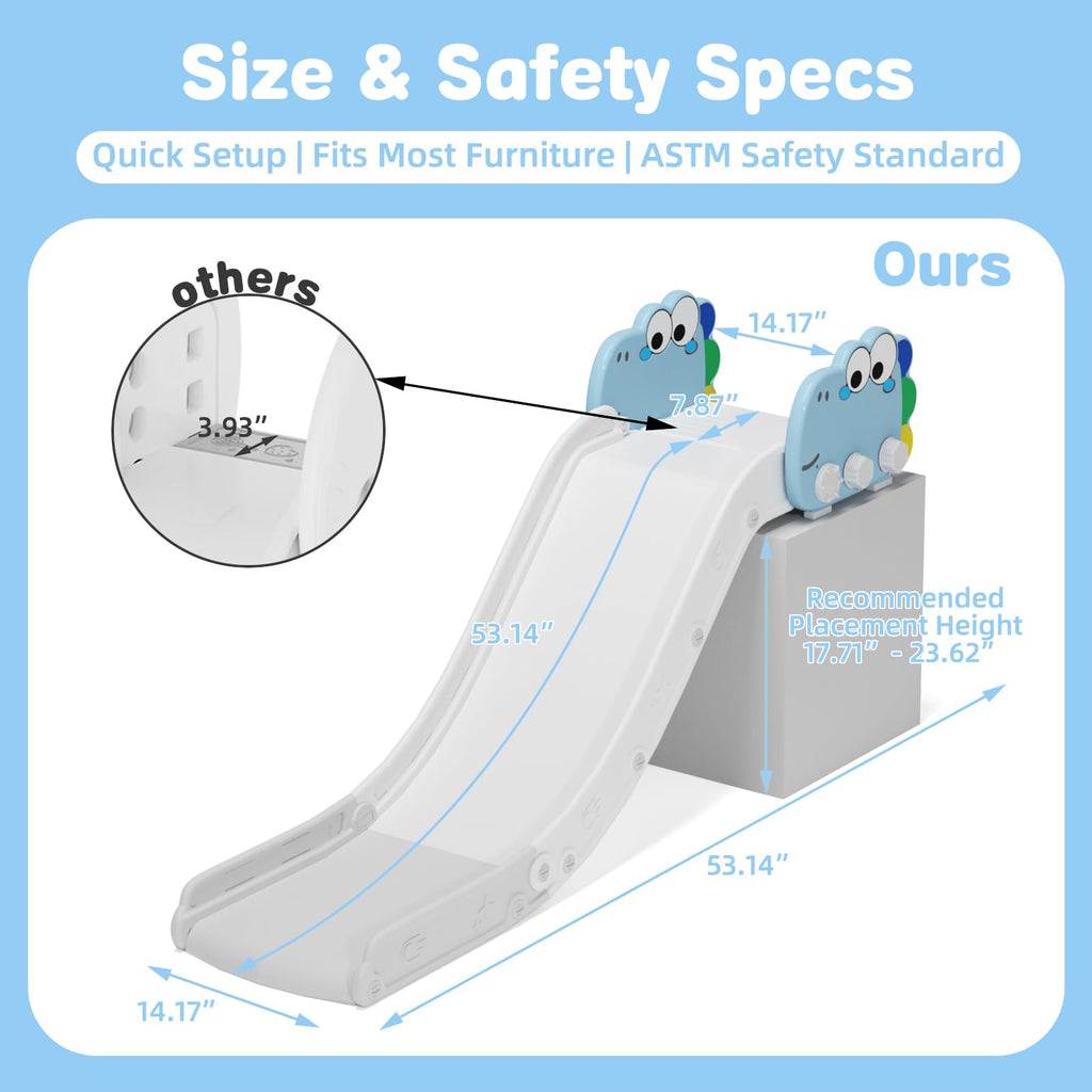Couch Slide for Toddlers, Adjustable Indoor Sofa Slide, Blue
