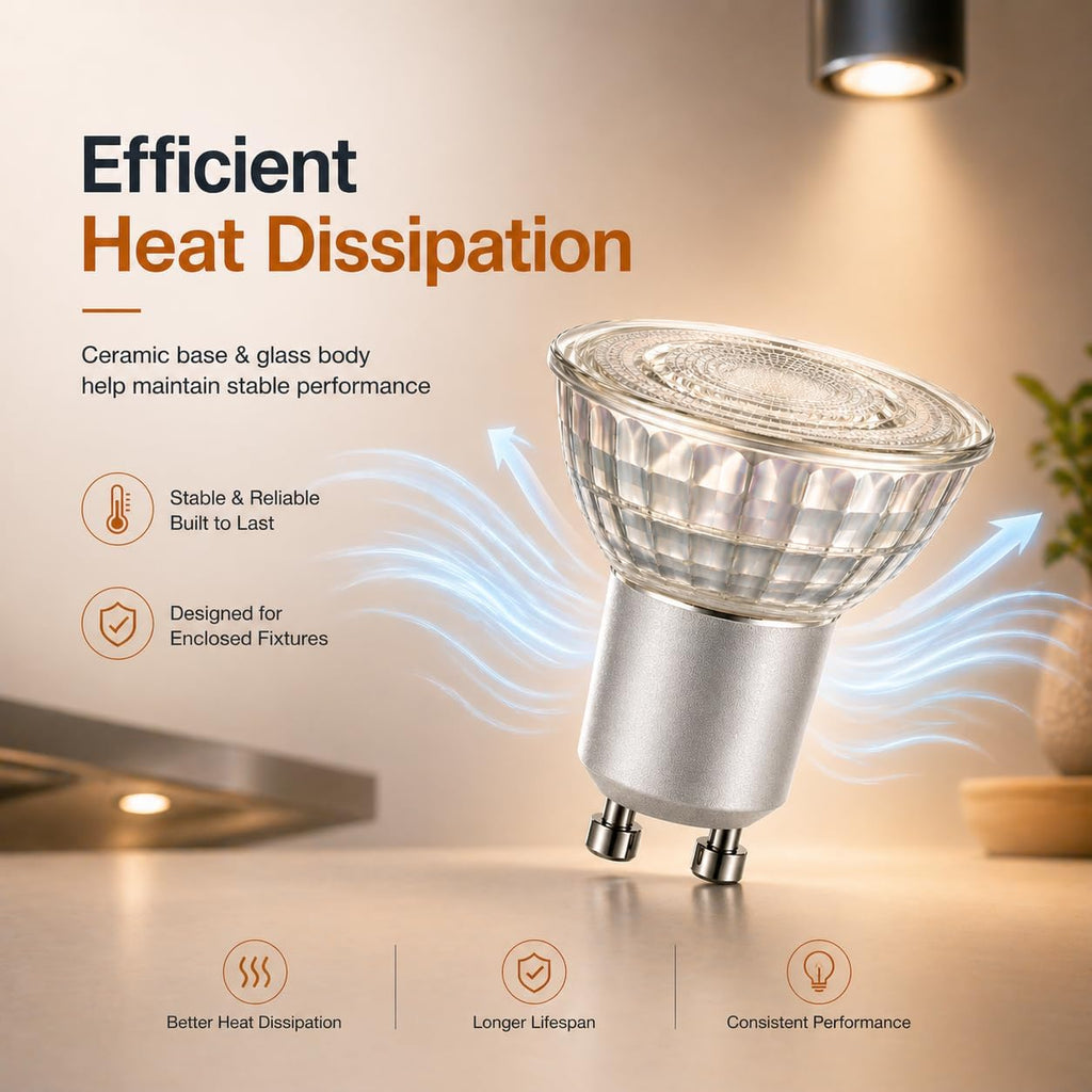 GU10 LED Bulbs 2-Pack, 5W (50W Equiv), 3000K Warm White, Non-Dimmable