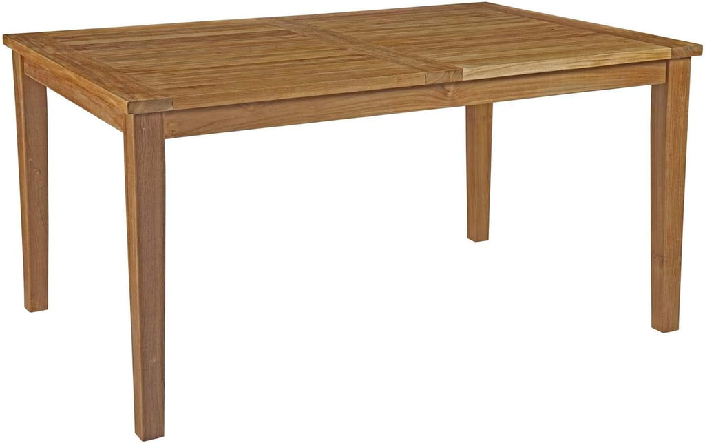 Marina Premium Grade A Teak Wood 7 Piece Patio Teak Outdoor Dining Set in Natural White