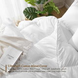 Luxury King Down Feather Fibers Comforter, Ultra-Soft Cotton Blend Fabric