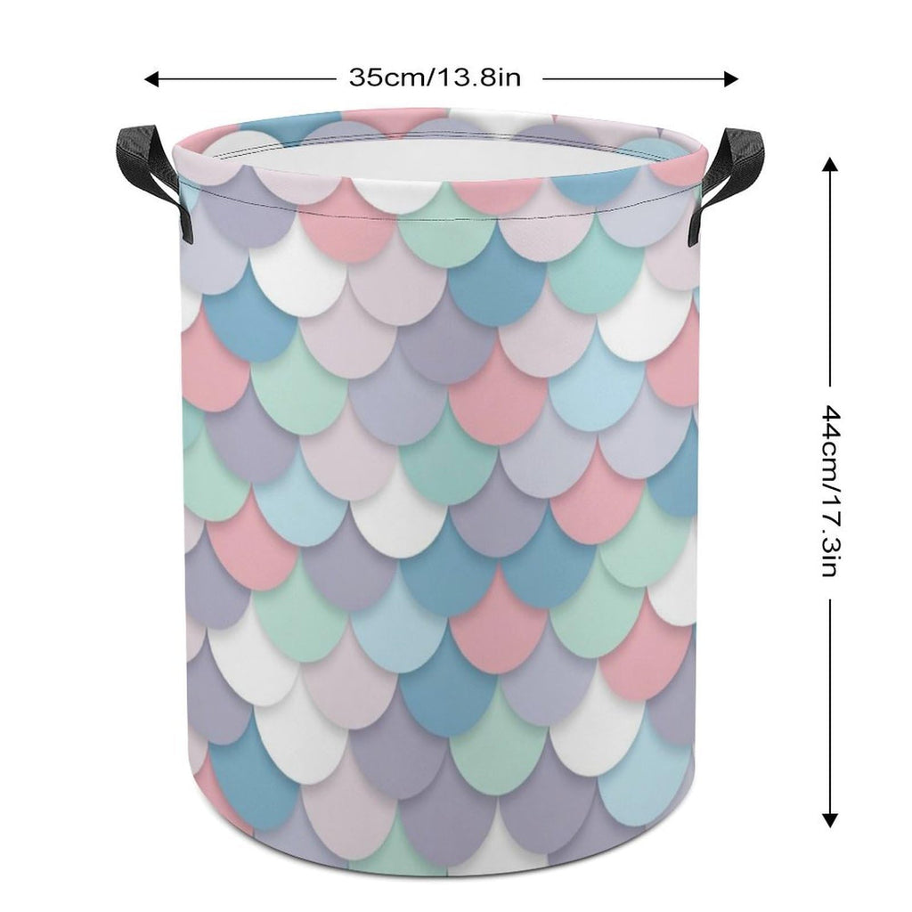 Mermaid Laundry Basket Mermaid Decorations Girls Hamper Clothes Toy Storage Bin for Kids Girls Bathroom Decor