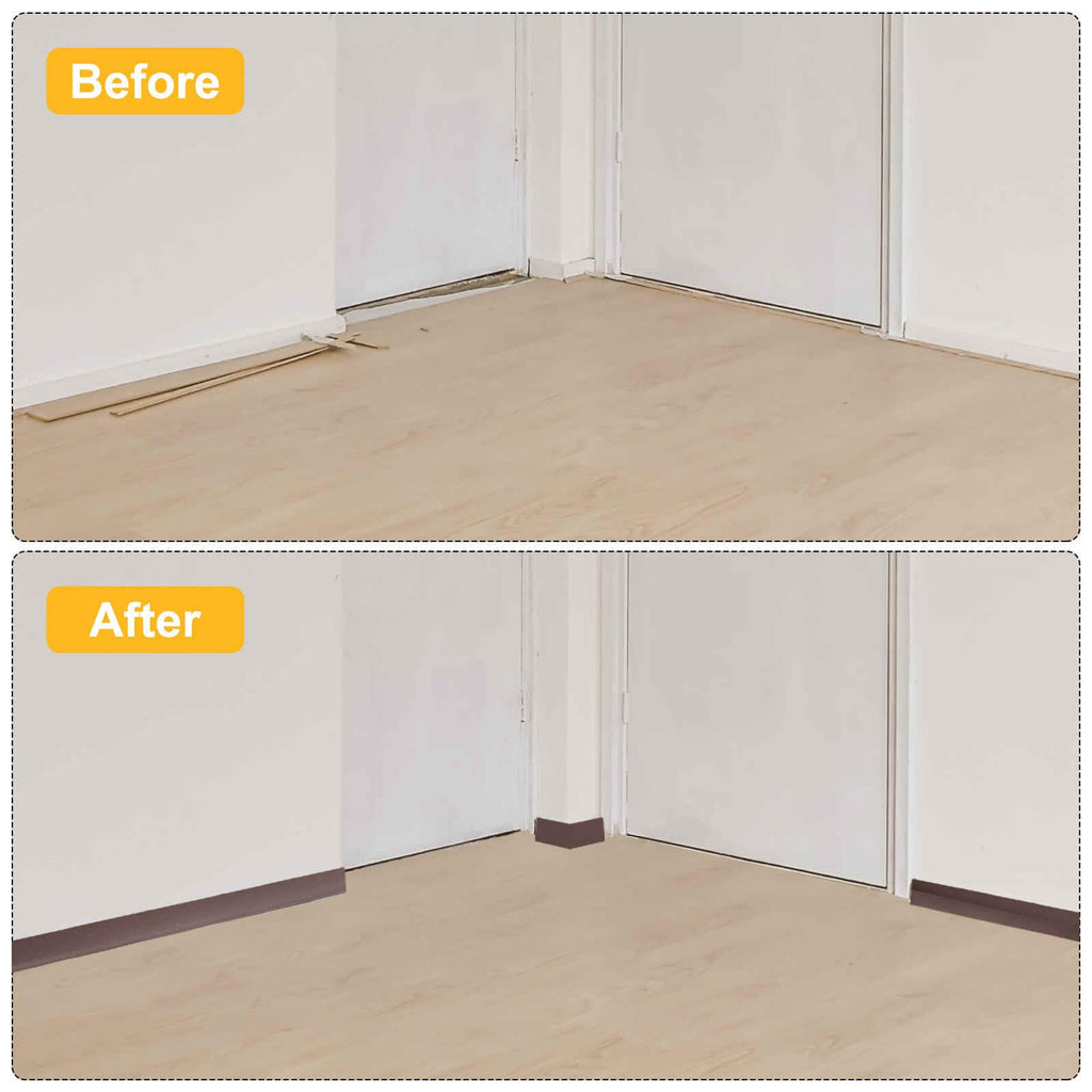 10ft x 4" Baseboard Trim Peel and Stick Wall Flexible Molding Trims, Self Adhesive PVC Cove Base Baseboards for Walls