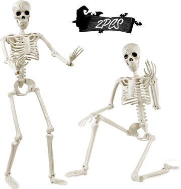 36'' Halloween Full Body Posable Skeletons Outdoor Decoration - Set of 2