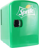 Sprite Mini Fridge 4L Portable Thermoelectric Cooler with Iconic Sprite Logo Dual Power 110V AC/12V DC for Home Office