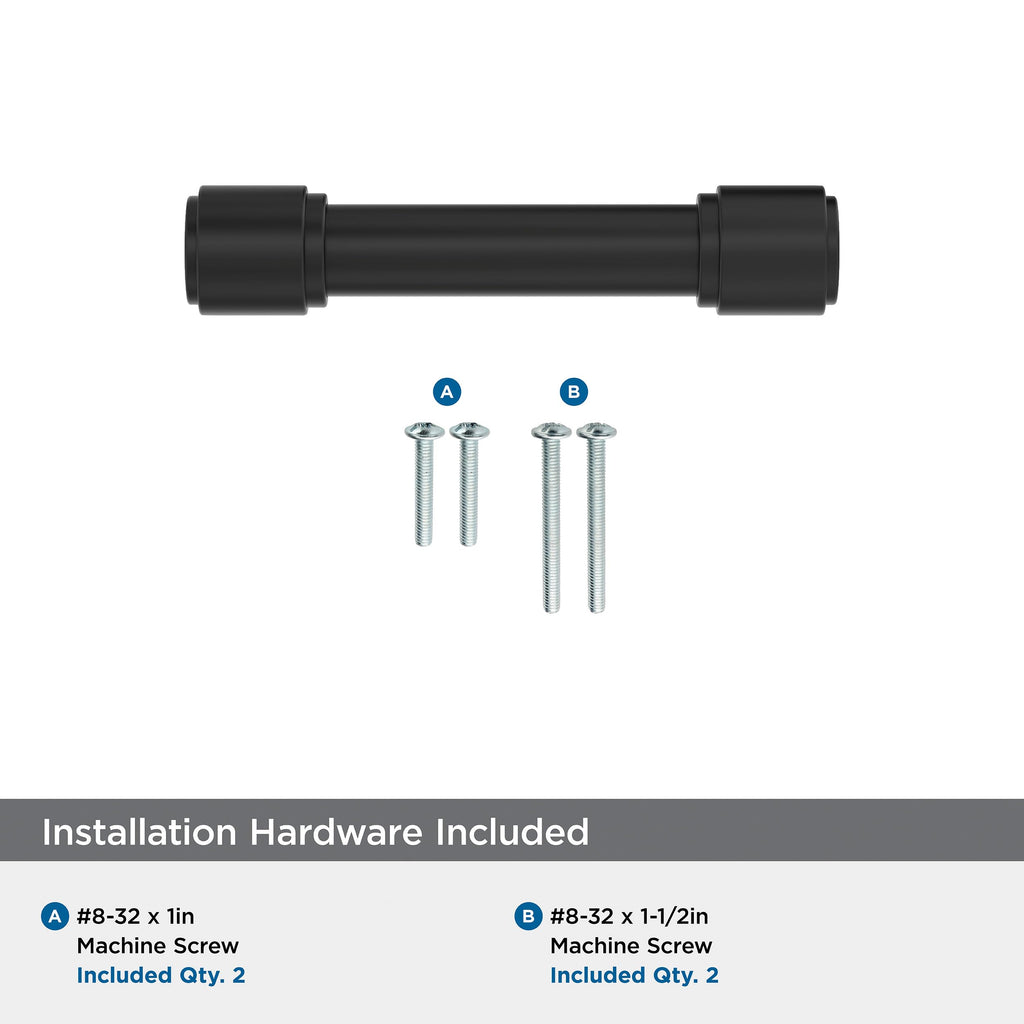 3" Faircrest Matte Black Drawer Pull