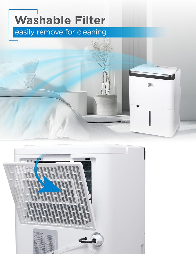 1000 Sq. Ft. Dehumidifier for Home, Bedroom and Basement, Up To 9 Pints Per Day, ENERGY STAR Certified, 3.3