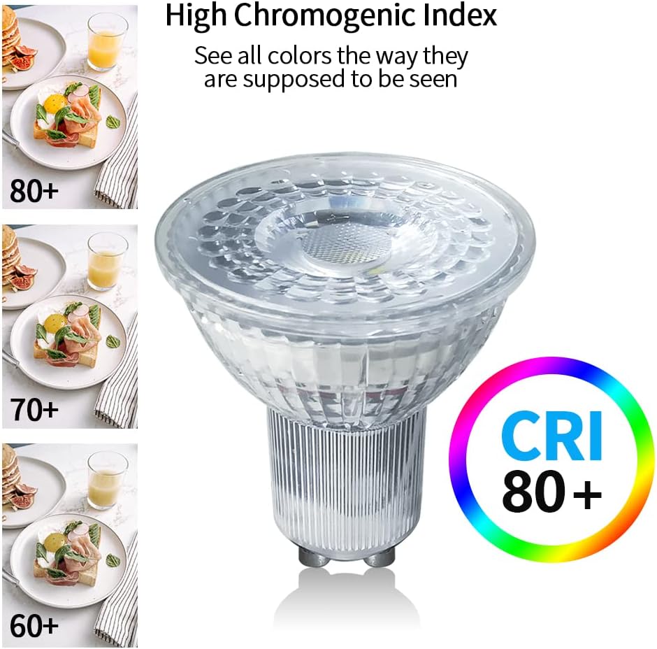 GU10 LED Light Bulb 5W Soft Warm White 3000K 400LM AC 85-265V NO Flicker Imitation Glass Cover 120 Degrees Wide Angle