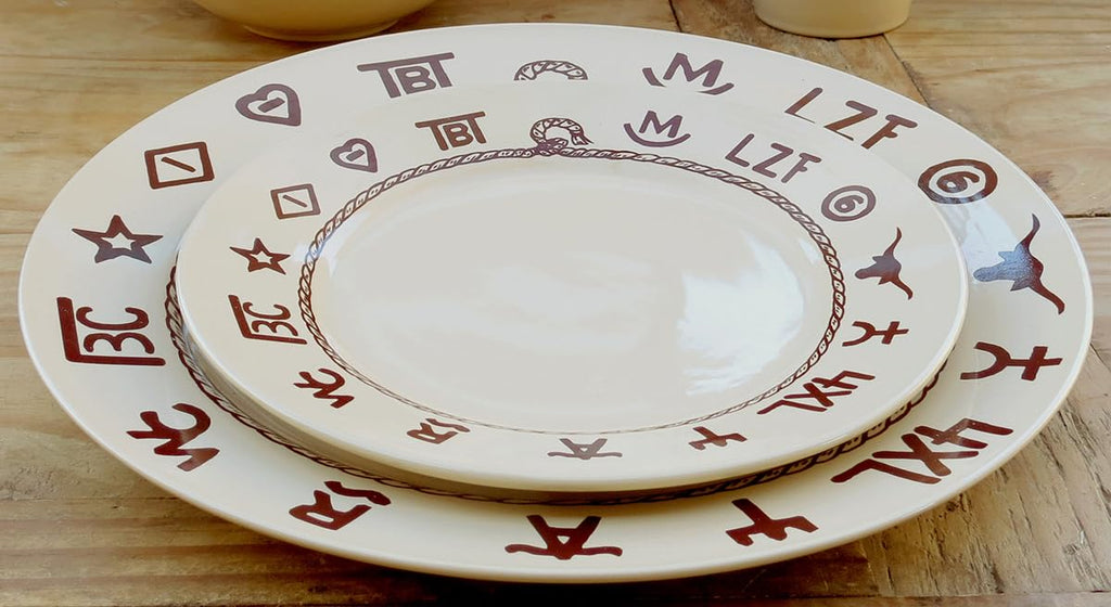 Cattle Branded Dinnerware Set 10.5"Dia.