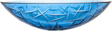 Eden Bath Blue Crystal Cut Oval Glass Sink Bowl Bathroom Vessel Sink for Vanity Top