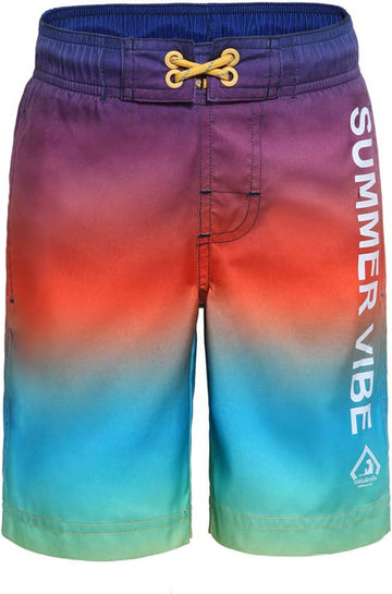 Boys' UPF 50+ Quick Dry Swim Trunks with Mesh Lining Shorts