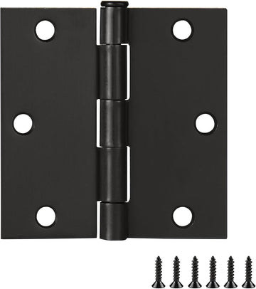 9-Pack Oil Rubbed Bronze Door Hinges - 3.5-inch x 3.5-inch - Square Corner Radius Steel Door Hinge