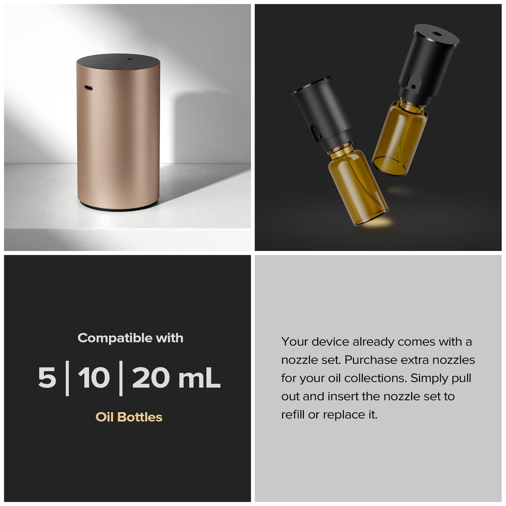 ADX Waterless Essential Oil Diffuser Starter Kit, Titanium