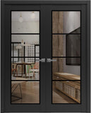 Lucia 2466 | Double Swing Interior French Doors | Clear Glass, Solid Wood | Frame & Hardware Include