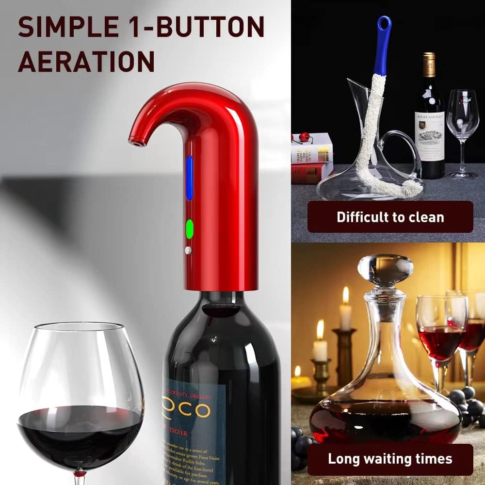 Electric Wine Aerator, Wine Aeration and Decanter Wine Dispenser Spout Pourer,Wine Accessories Gift for Wine