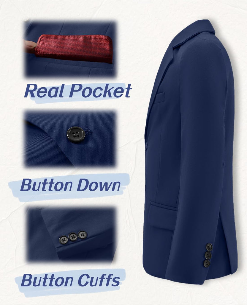 Boys Suit Jacket Formal Dress Jacket Slim Fit Sport Coat for Kids