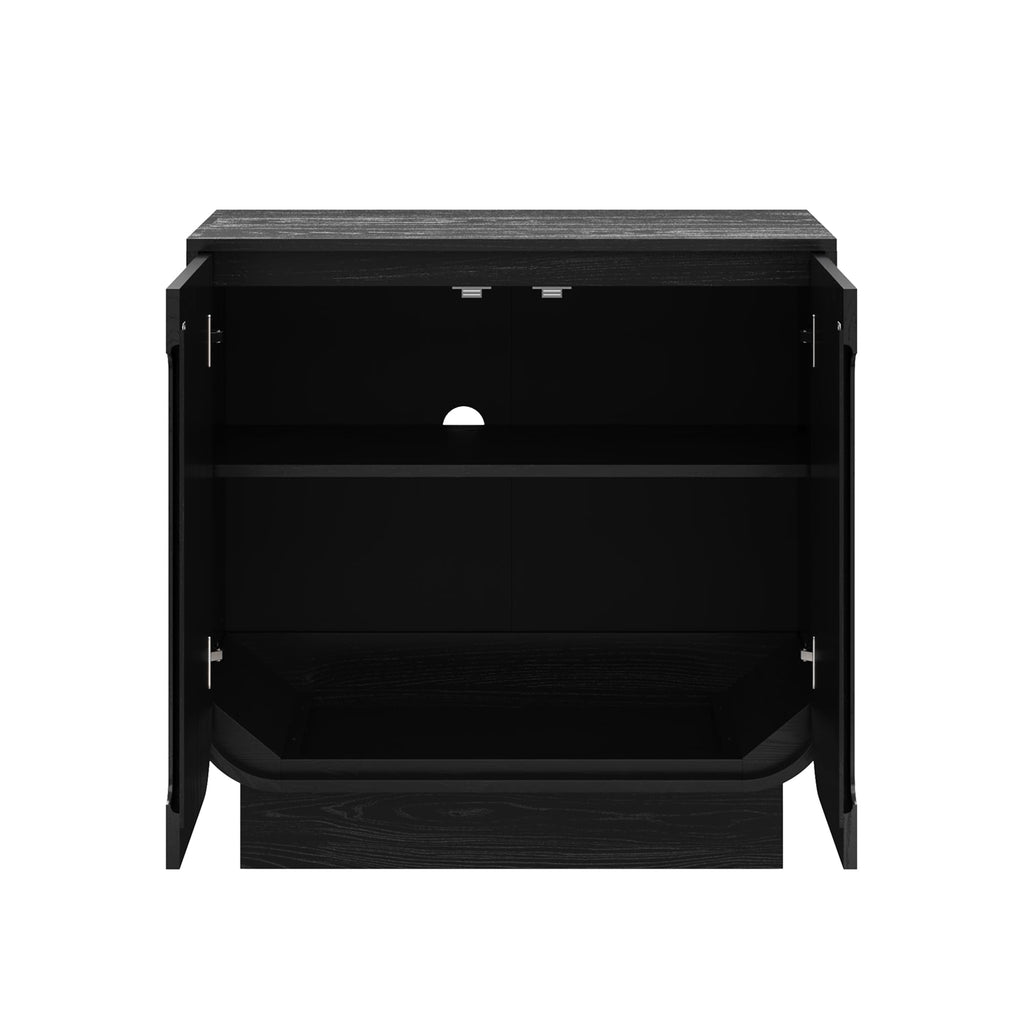 Joey Mid Century Modern Buffet Sideboard Storage Cabinet, Arched Accent Cabinet with Rounded Bottom Edges and