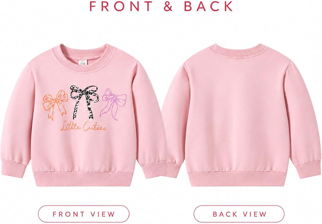 Toddler Girls Fall Bow Sweatshirt Jogger Pants Set