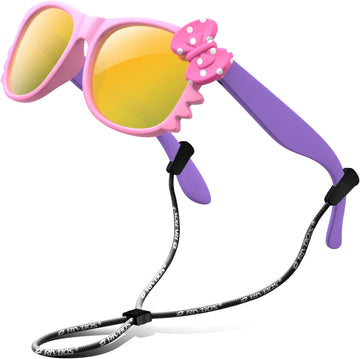 Kids Sunglasses Polarized UV400 TPE with Strap for Boys Girls RBK002