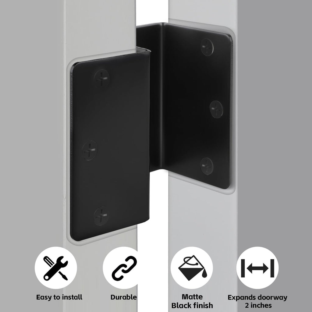 3 Pack Matte Black Offset Door Hinges 3.5" Inch 1/4" Inch Radius