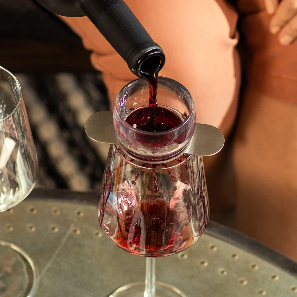 Wine, Wine Aerator with Sediment Strainer and Stand, Hand-Free Wine Decanter for Red Wine Lovers, 3.35 x 3.35 x 5.6
