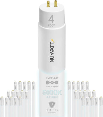 30 Pack T8 LED Bulbs 4 Foot Dimmable, 5000K, Single/Dual Ended, UL