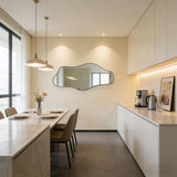 Irregular Mirror Full Length, 67"x31" Asymmetrical Tempered Glass Mirrors, Modern Large Organic Frameless Mirrors