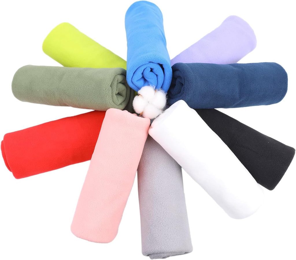 Knitted Polar Fleece Fabric, 10 x 10 inches, 20 Colors, Anti-Pill Plush Polyester for DIY Sewing Crafts (20 Colors)
