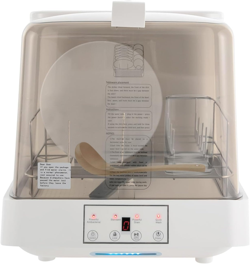 Portable Countertop Dishwasher, Automatic Dishwashing w/6 Programs & 5L Tank, Small Dishwasher for A
