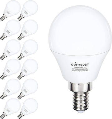 12 Pack E12 Ceiling Fan LED Light Bulbs 60W Equivalent 5000K Daylight