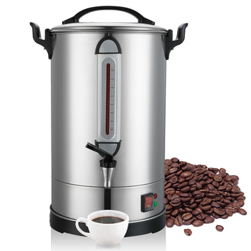Commercial Coffee Maker 100 Cup Large Coffee Urn 4 Gallon 16L Industrial Coffee Dispenser 1300W Quick Brew Dual Wall