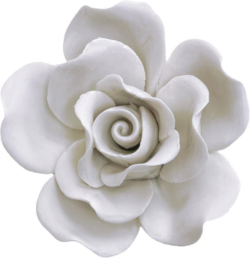 Rose, 3.54" Ceramic Flower Wall Art, 3D Wall Hanging Decor,Artificial Flower Wall Sculpture,Handcrafted 3D Hanging