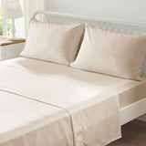 King Comforter Set 7 Pieces, Beige Tufted Bed in a Bag with Comforter and Sheets