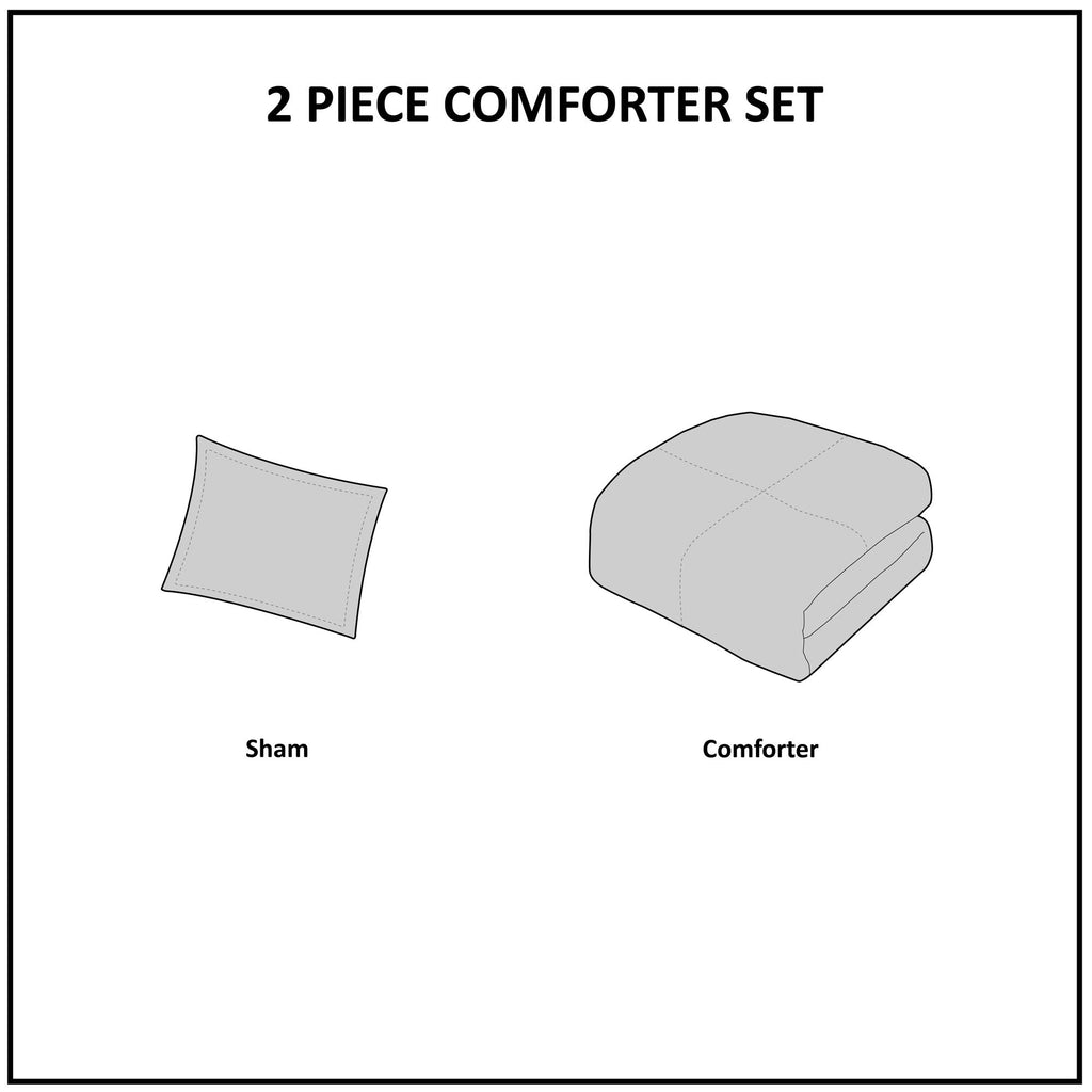 Cotton Bohemian Tufted Off-White Twin Comforter Set, 2pc