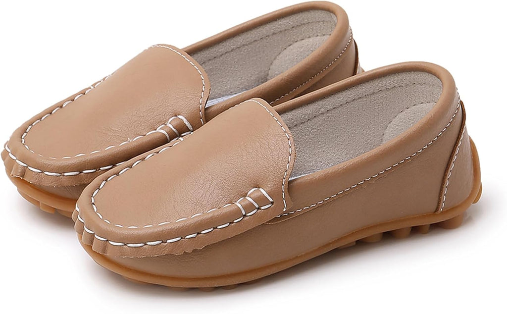Kids Girls Boys Slip-on Loafers Oxford PU Leather Flats Shoes(Toddler/Little Kid)