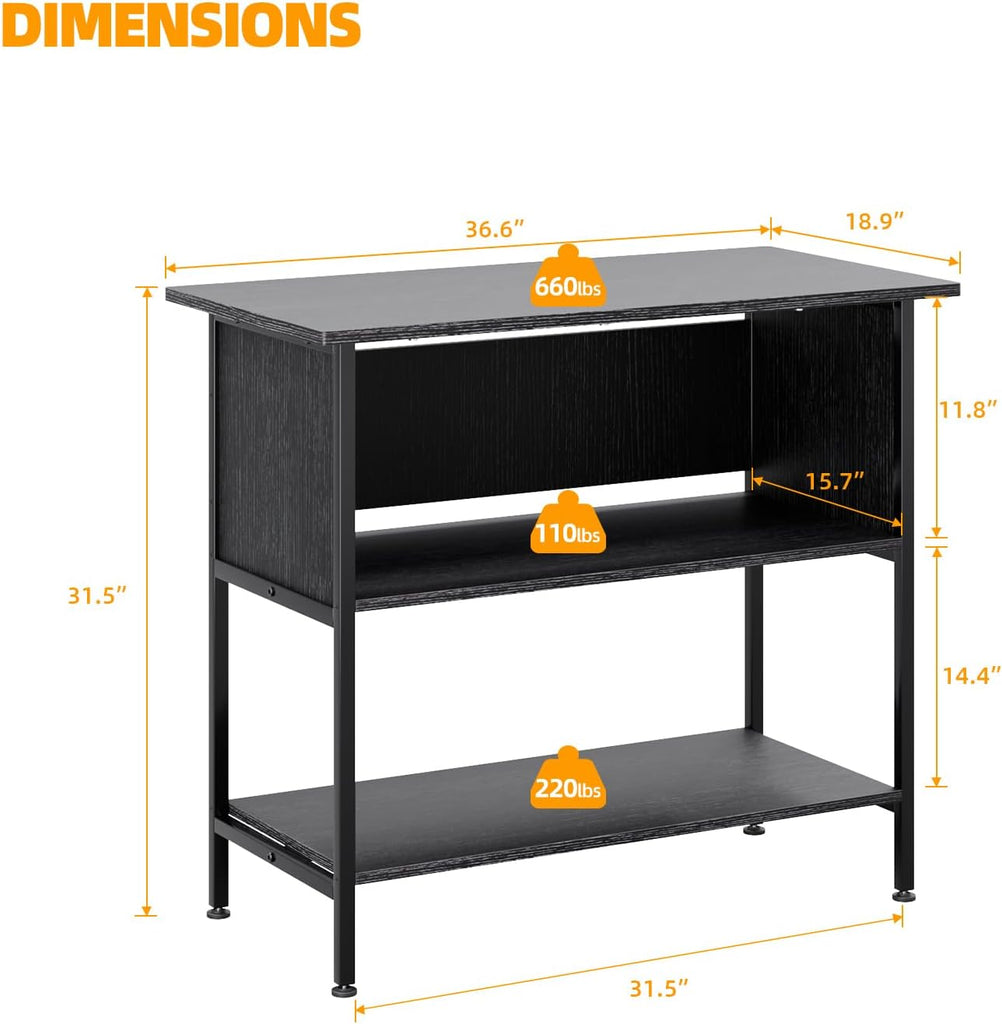 40-50 Gal 3-Tier Aquarium Stand Fish Tank Stand, Black
