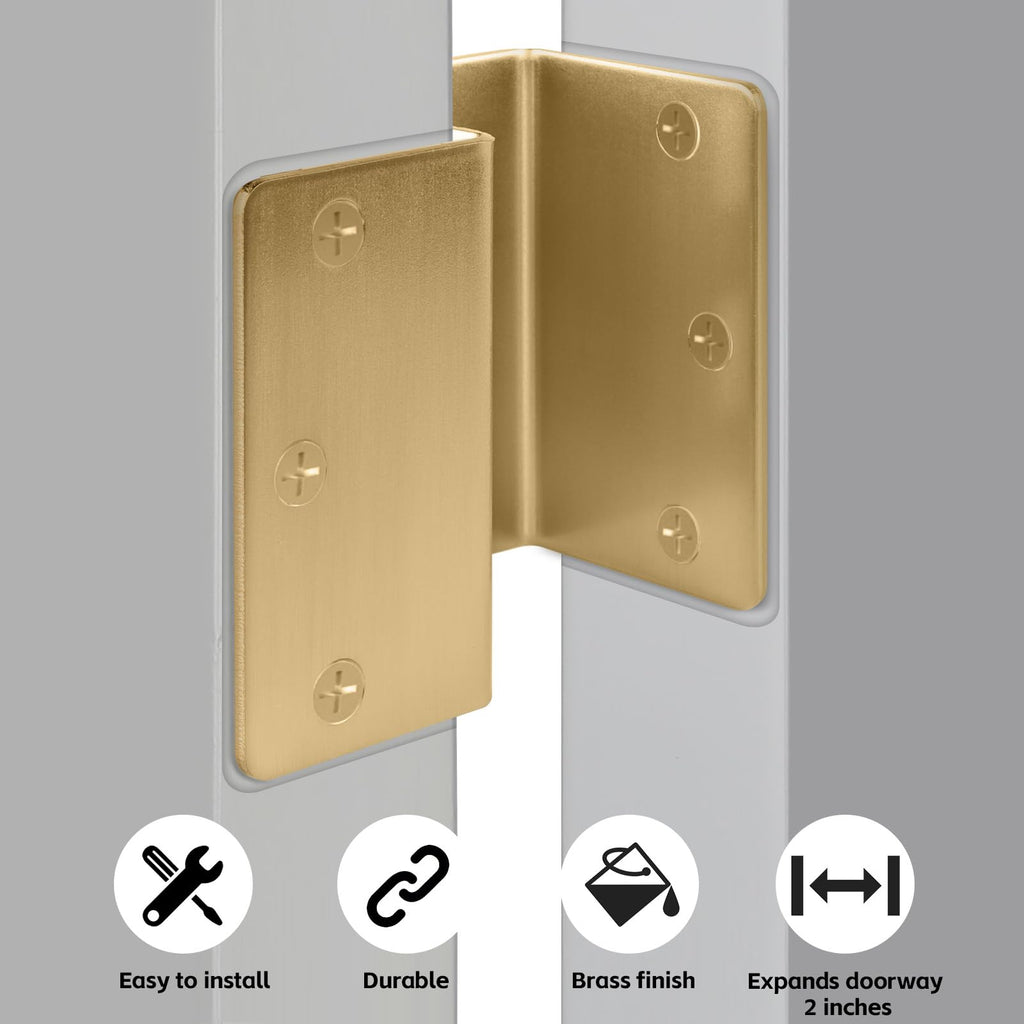 12 Pack Gold Offset Door Hinges 3.5 Inch with 1/4" Radius Corner