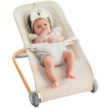 Baby Bouncer, Portable Bouncer Seat for Babies-Beige