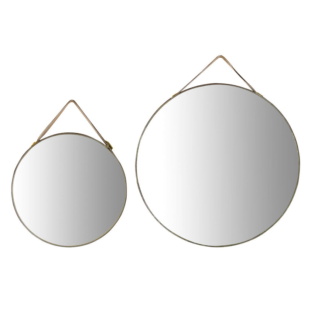 Various Velvet Edged Wall Mirrors, Multicolor, Set of 6