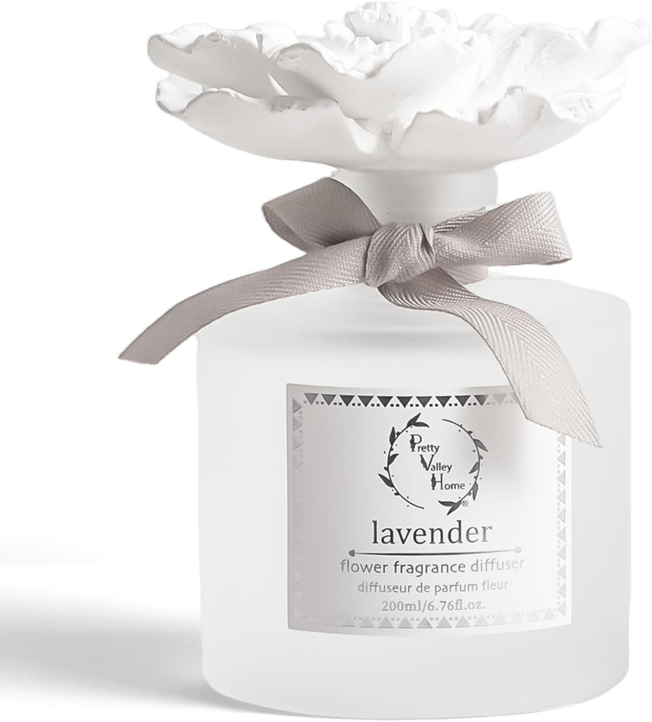 Reed Diffuser Sets, 6.76 Fl. Oz / 200ML Ceramic Diffuser Flower Gift Box, Home Reed Diffuser Office Bathroom Living