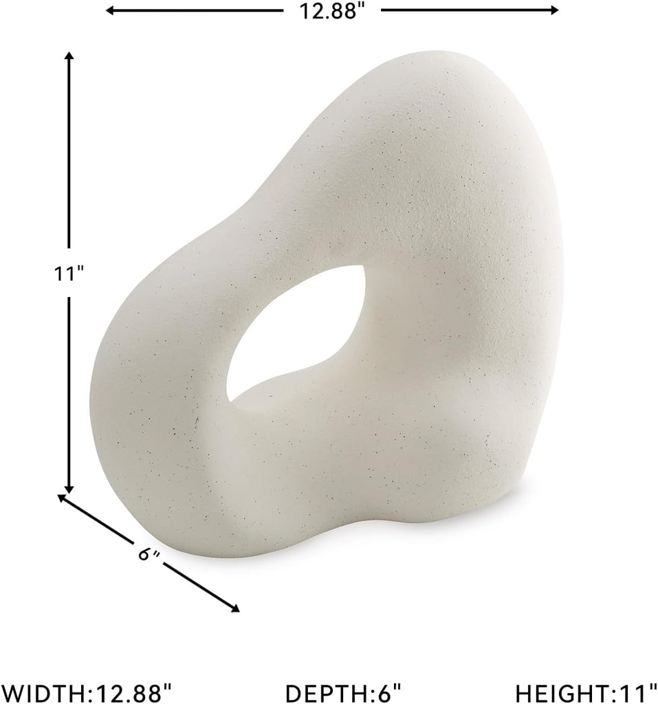 Arthrow Modern 11 in. Ceramic Abstract Sculpture, White