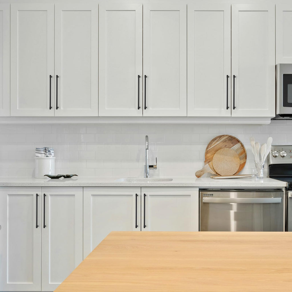 Matte Black Cabinet Handles Modern Pulls,10 Inch,5 Pack