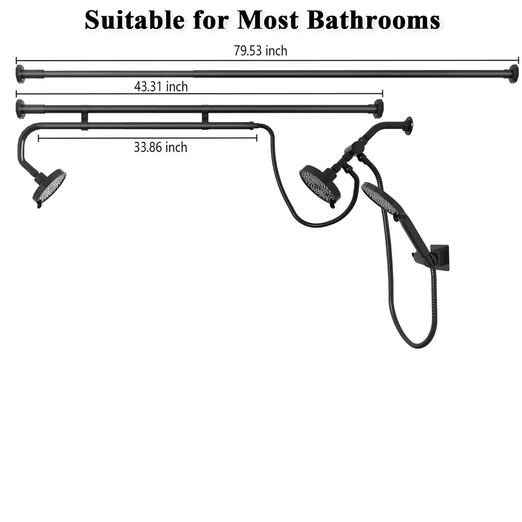Tandem Shower Head, Dual Shower Head with Handheld for Two People