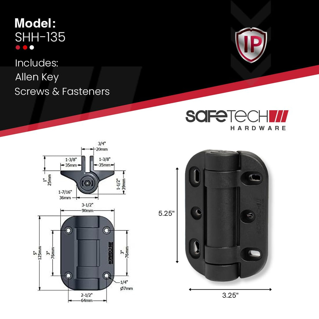 Self Closing Gate Hinges | Self-Aligning Heavy Duty Spring Hinges | Adjustable Tension | Pool Safety Hinge