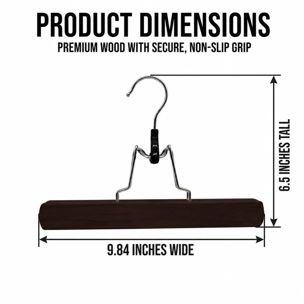 American Dream Wooden Pants Hangers - Wood Skirt Hangers - 6 Pack - for Men Shorts and Pants and Women Dress Clothes