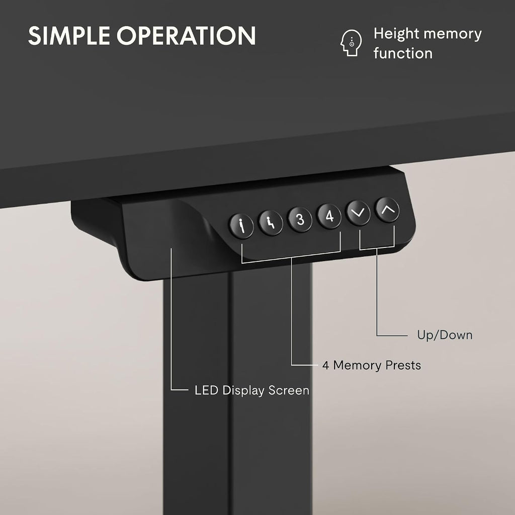 63"x28" Electric Standing Desk, Black | Dual Motor, 198 LBS Capacity, Spacious Workspace, Multi-Monitor Setup, Home
