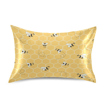 Satin Pillowcase for Hair and Skin Silkly Decorative Pillow Sham with Envelope Closure Pillow Cover (20x30in, Yellow