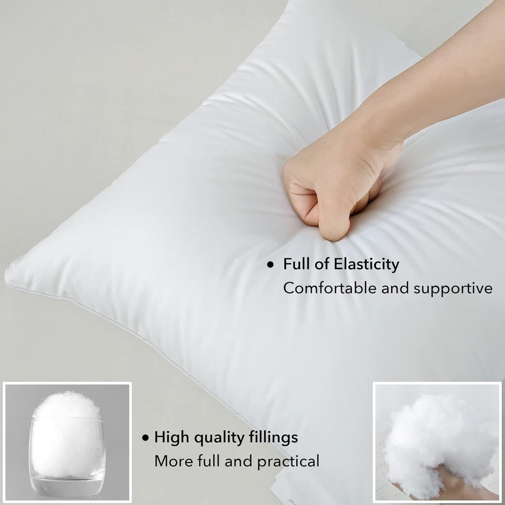 18 x 18 Pillow Inserts () - 18 Inch Square Interior Sofa Throw Pillow with 100% Cotton Cover - Decorative - Set of 2